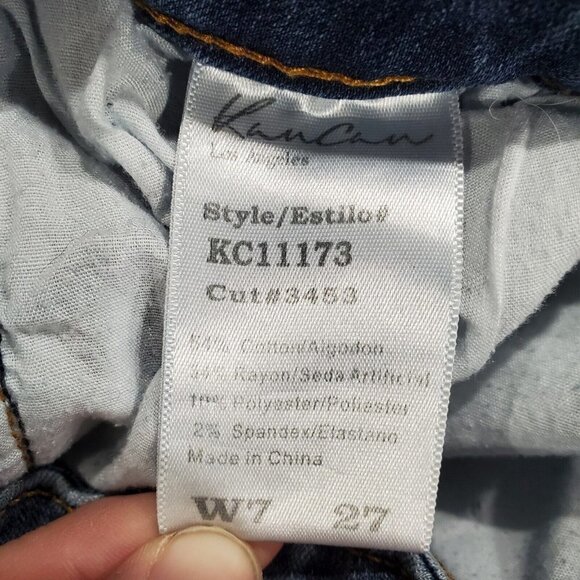 KANCAN Women's Estillo Distressed Mid Rise Skinny Blue Denim Jeans Size … - Picture 11 of 13